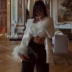 BLOGGER'S FAVE! Zara Floral Appliqué Crop Top White Sz XS, S NWT